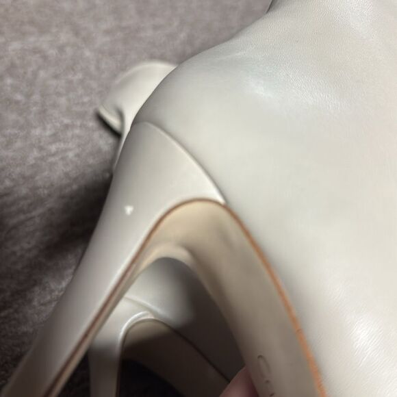 Calvin Klein Kaiya Cream Peep Toe Heeled Boots Size 6 - Picture 12 of 12